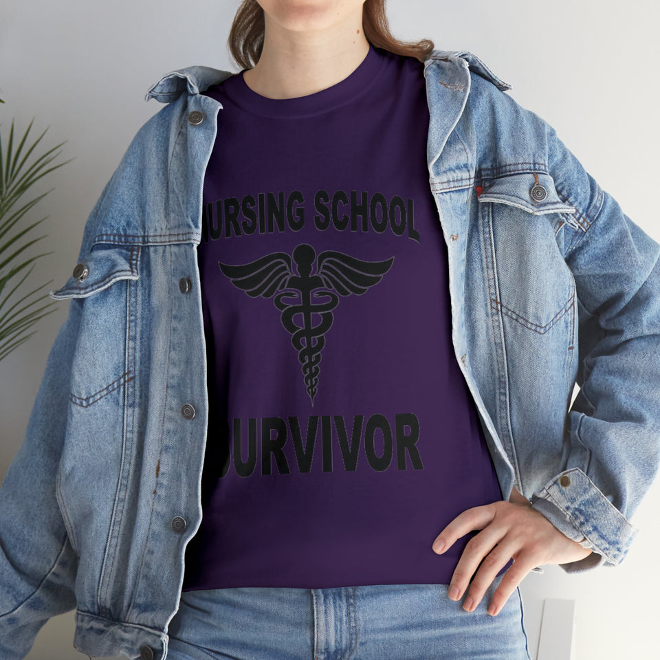 Nursing School Survivor Cotton Tee