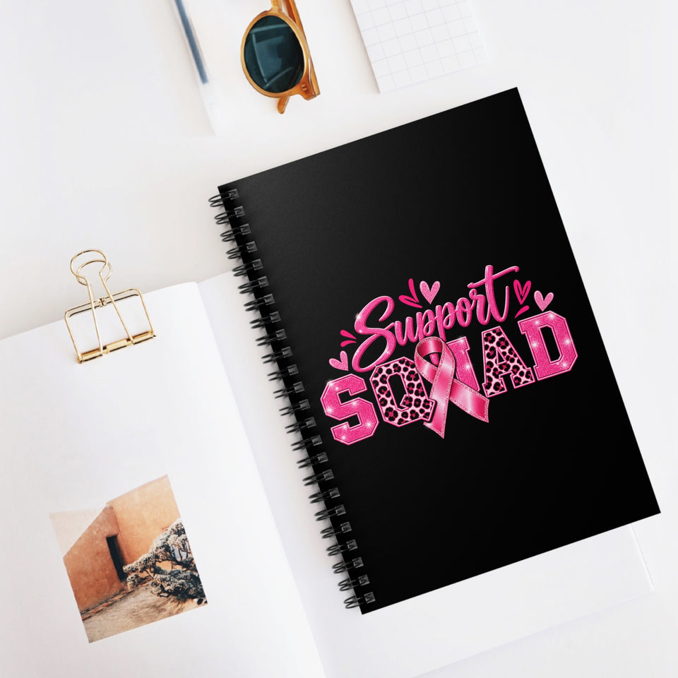 Support Squad Breast Cancer Awareness Spiral Notebook - Ruled Line