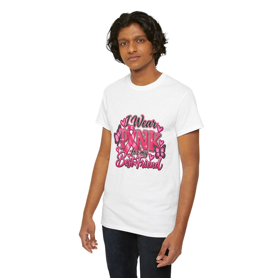Breast Cancer Awareness Best Friend Unisex Heavy Cotton Tee