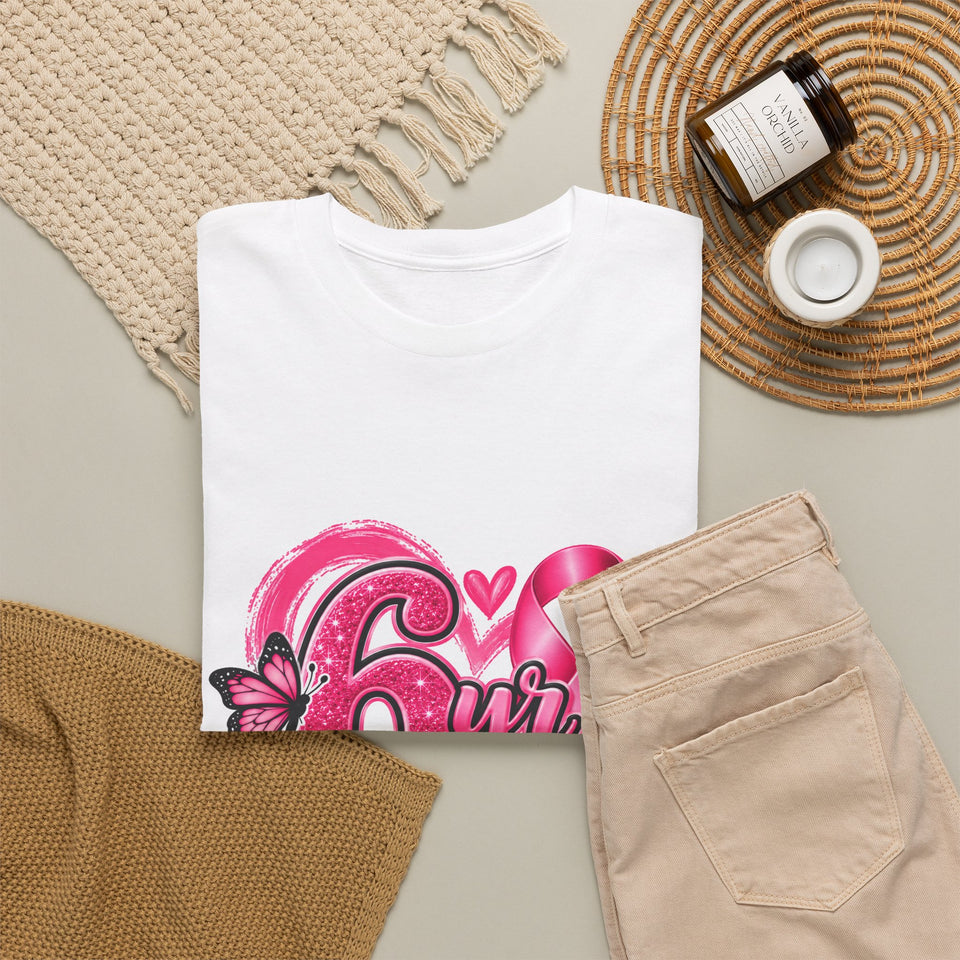 6 Yr Survivor Breast Cancer Awareness Unisex Heavy Cotton Tee