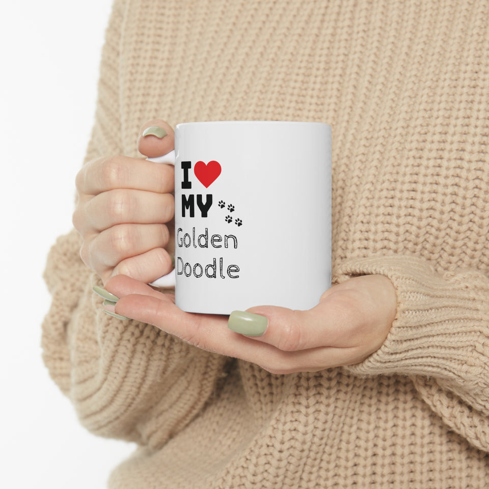 I Love My Golden Doodle Ceramic Mug 11oz