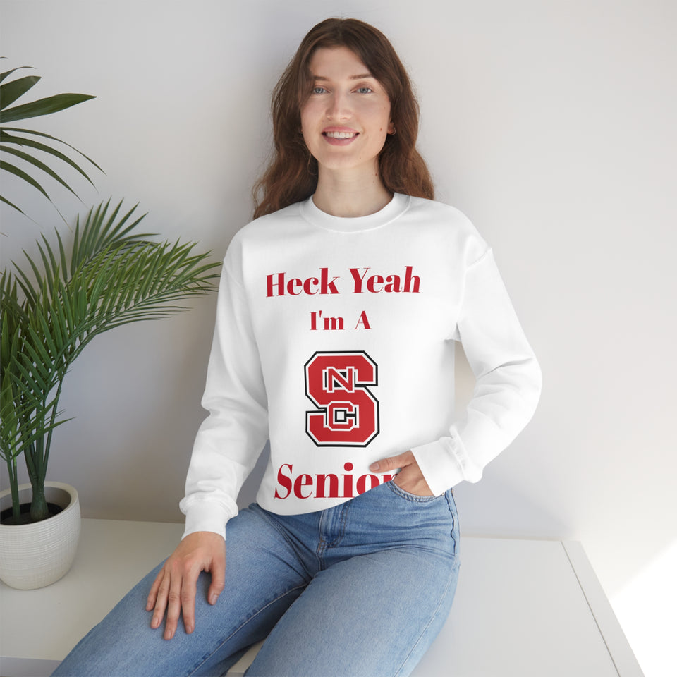 Heck Yeah I'm A NC State Senior Unisex Heavy Blend™ Crewneck Sweatshirt