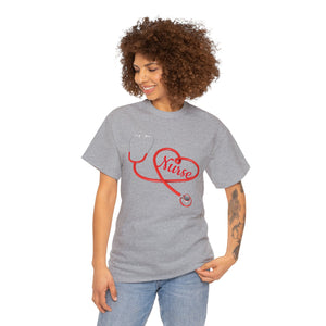 Stethoscope Heart Nurse Cotton Tee