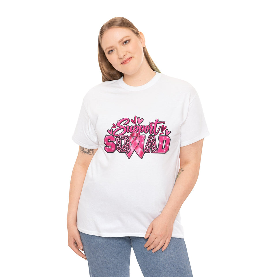 Support Squad Breast Cancer Awareness Unisex Heavy Cotton Tee