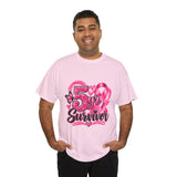 5 Yr Survivor Breast Cancer Awareness Unisex Heavy Cotton Tee