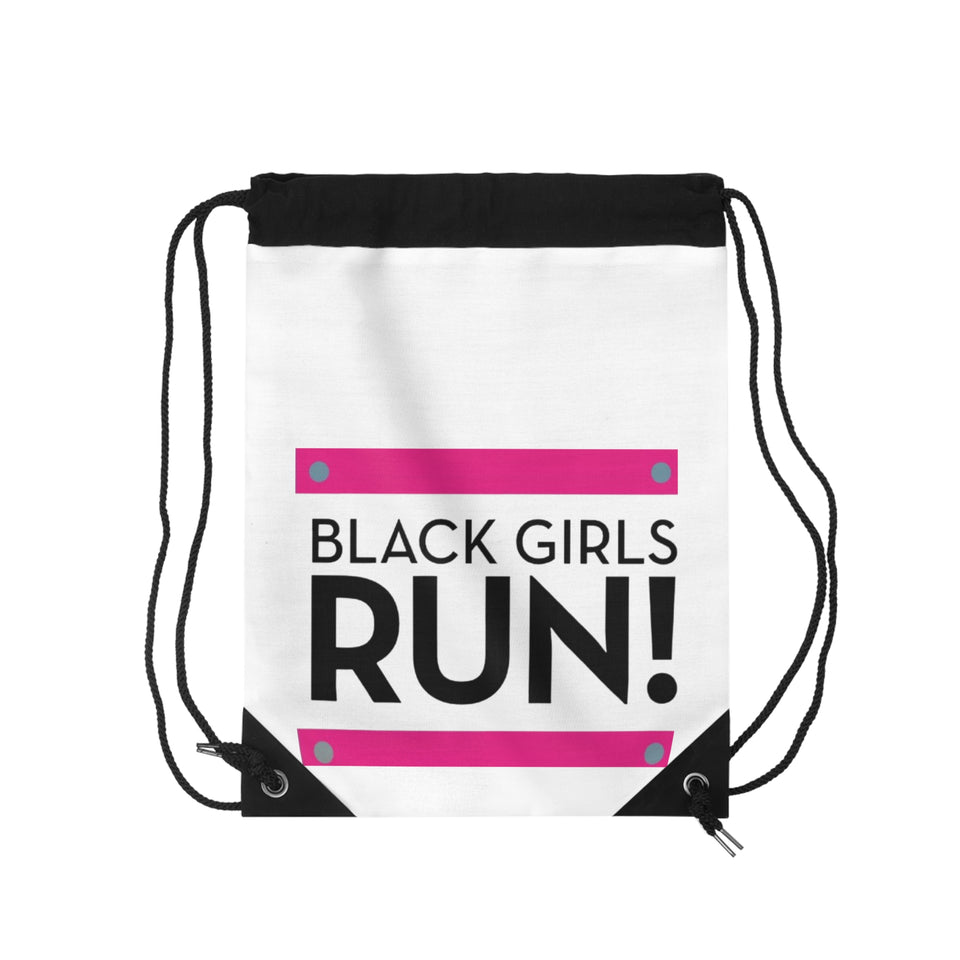 Black Girls Run Drawstring Bag