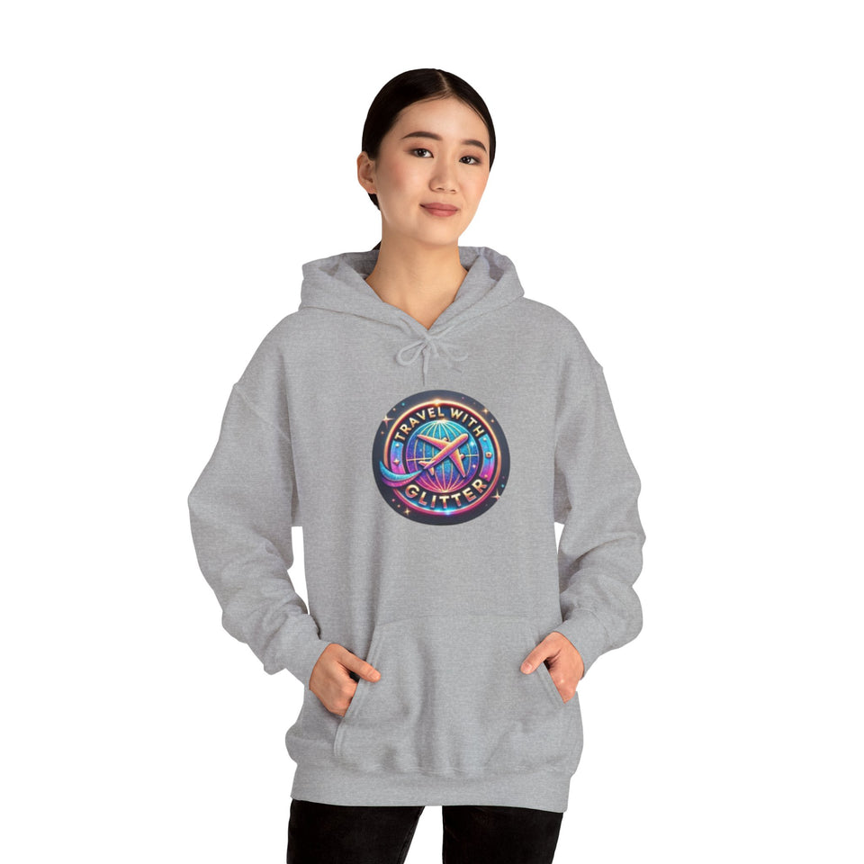 Travel With Glitter Unisex Heavy Blend™ Hooded Sweatshirt