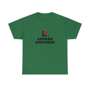 I Love My German Shepherd Unisex Heavy Cotton Tee