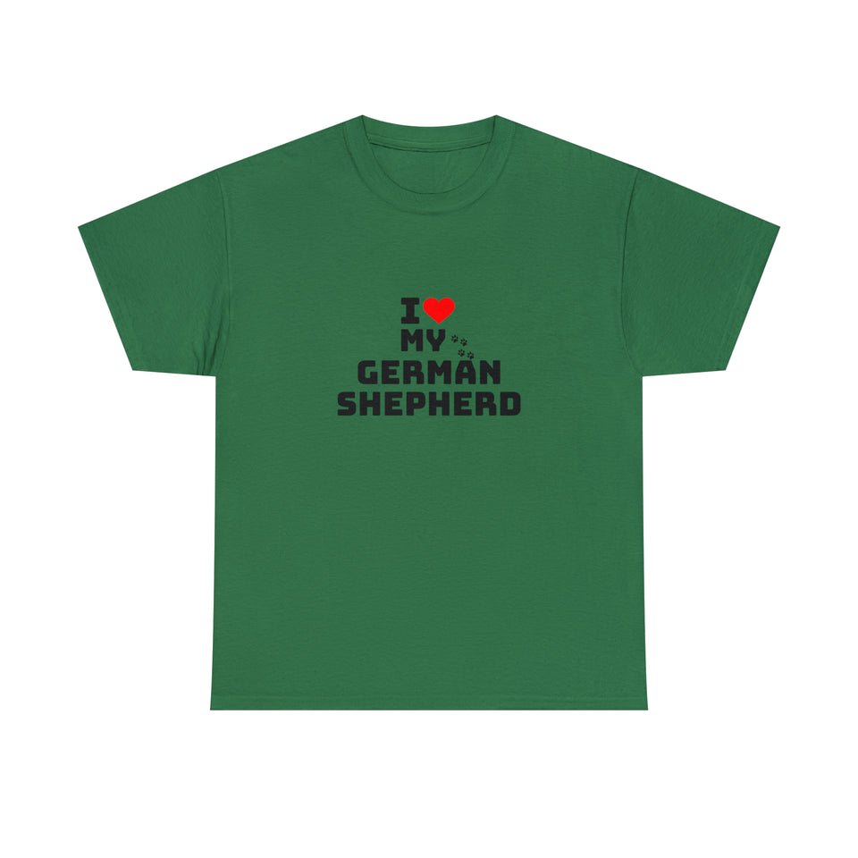 I Love My German Shepherd Unisex Heavy Cotton Tee