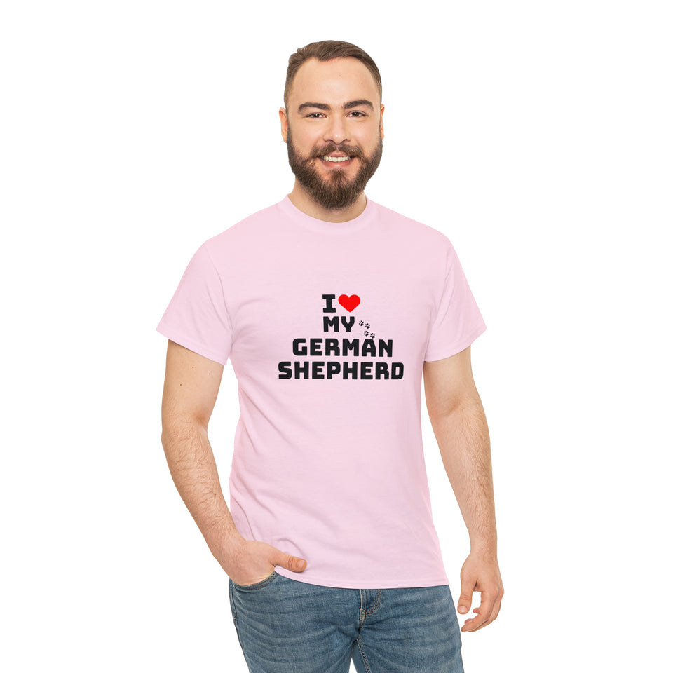 I Love My German Shepherd Unisex Heavy Cotton Tee