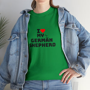 I Love My German Shepherd Unisex Heavy Cotton Tee