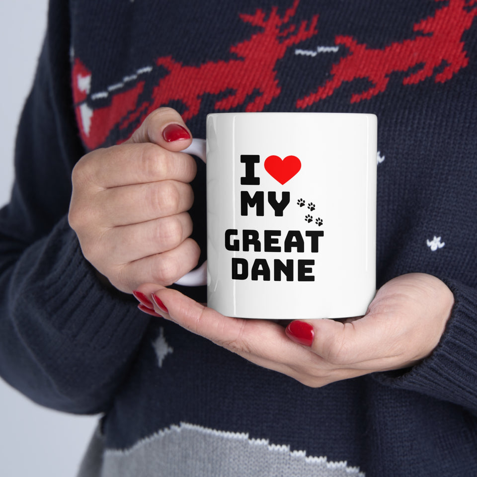 I Love My Great Dane Ceramic Mug 11oz