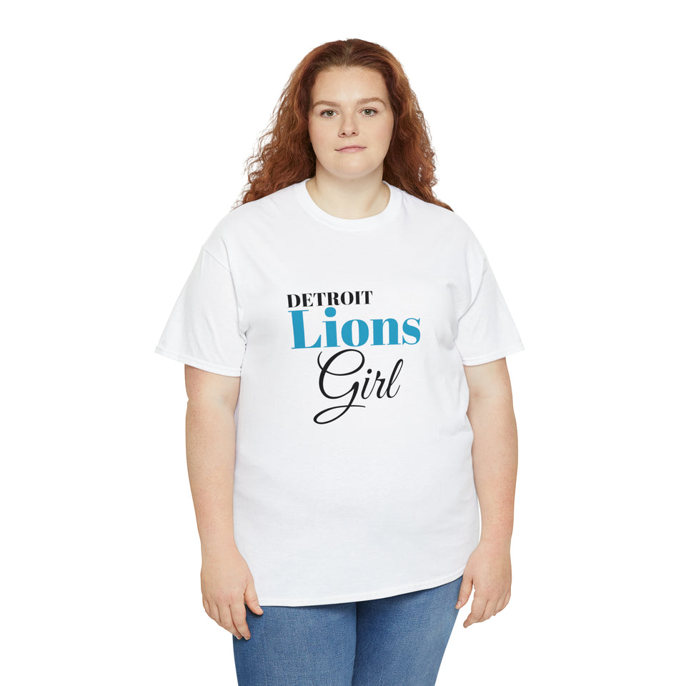 Detroit Lions Girl Unisex Heavy Cotton Tee