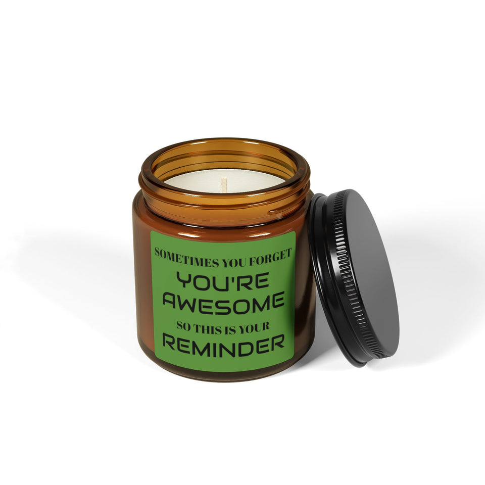 You're Awesome Scented Soy Candle (Multi-Size, Amber Jar)