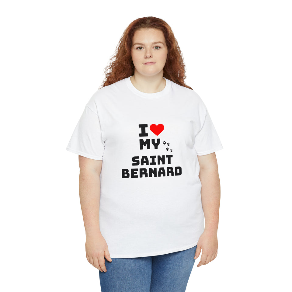 I Love My Saint Bernard Unisex Heavy Cotton Tee