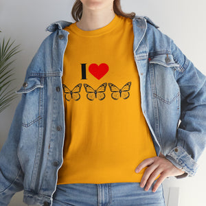 I Love Butterflies Unisex Heavy Cotton Tee
