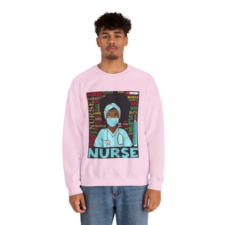 Black Nurse Crewneck Sweatshirt