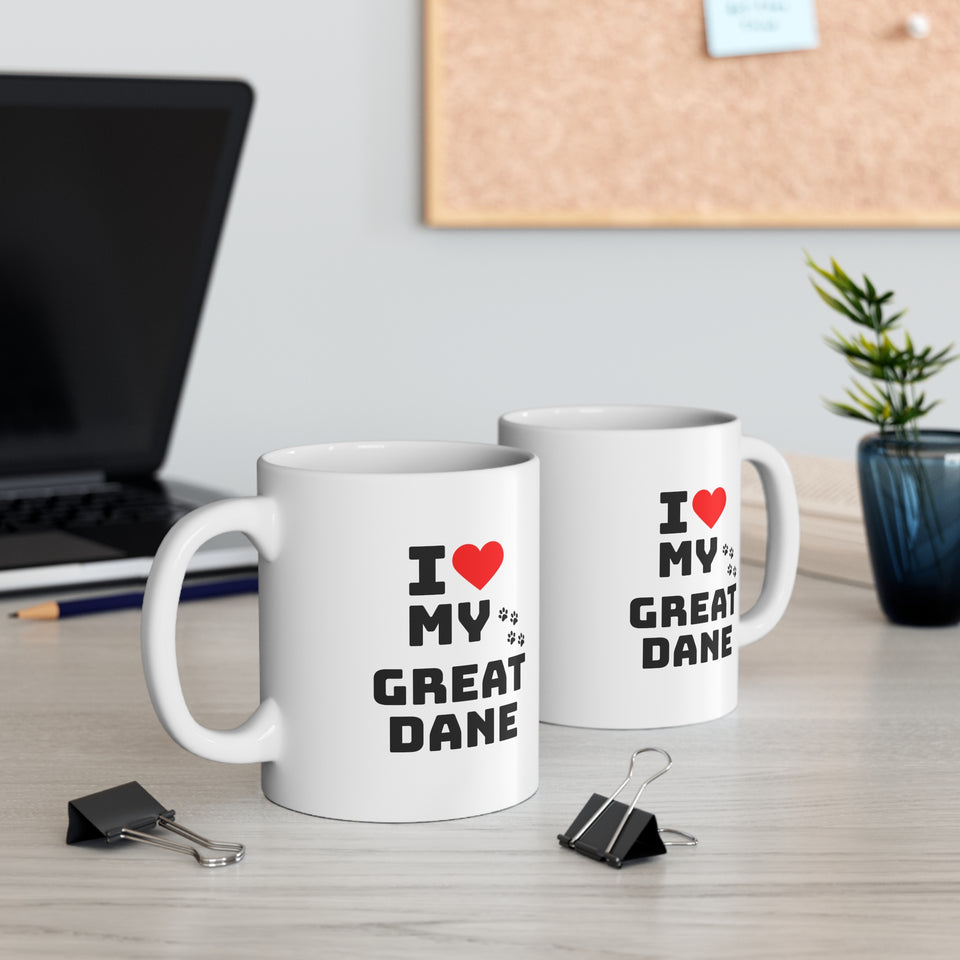 I Love My Great Dane Ceramic Mug 11oz