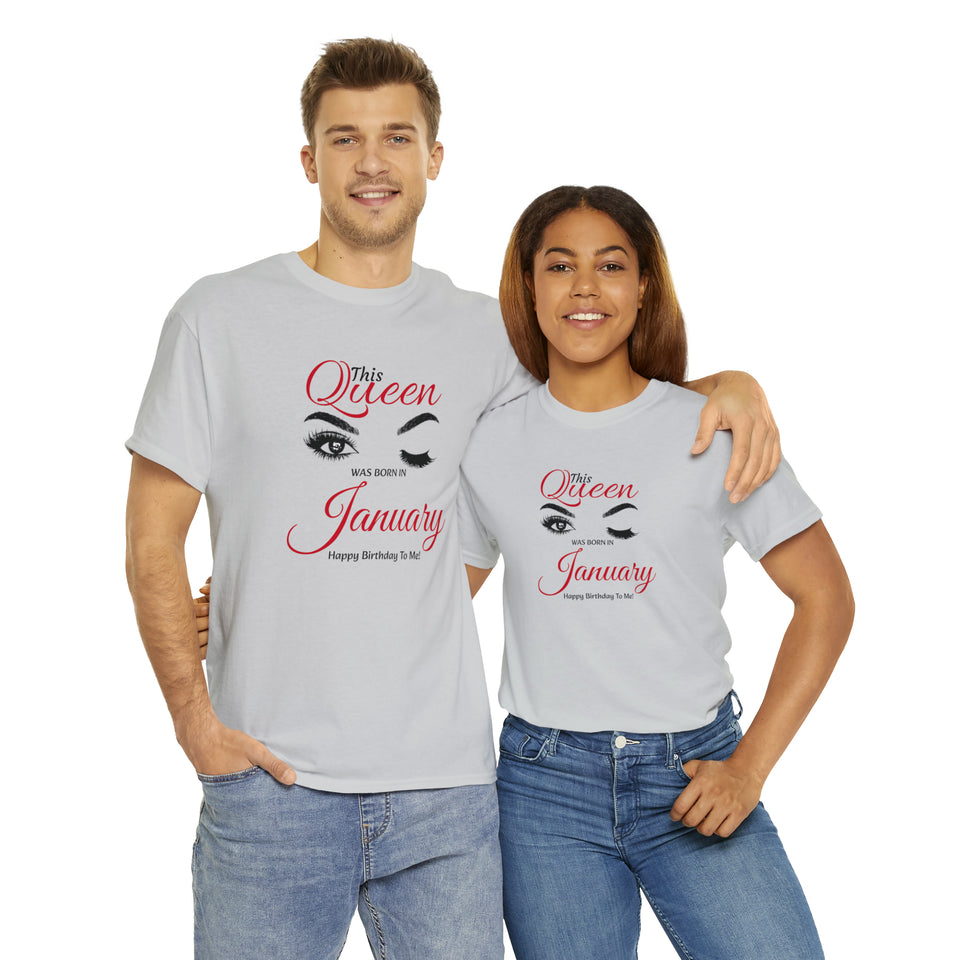 This Queen was Born In January Unisex Heavy Cotton Tee