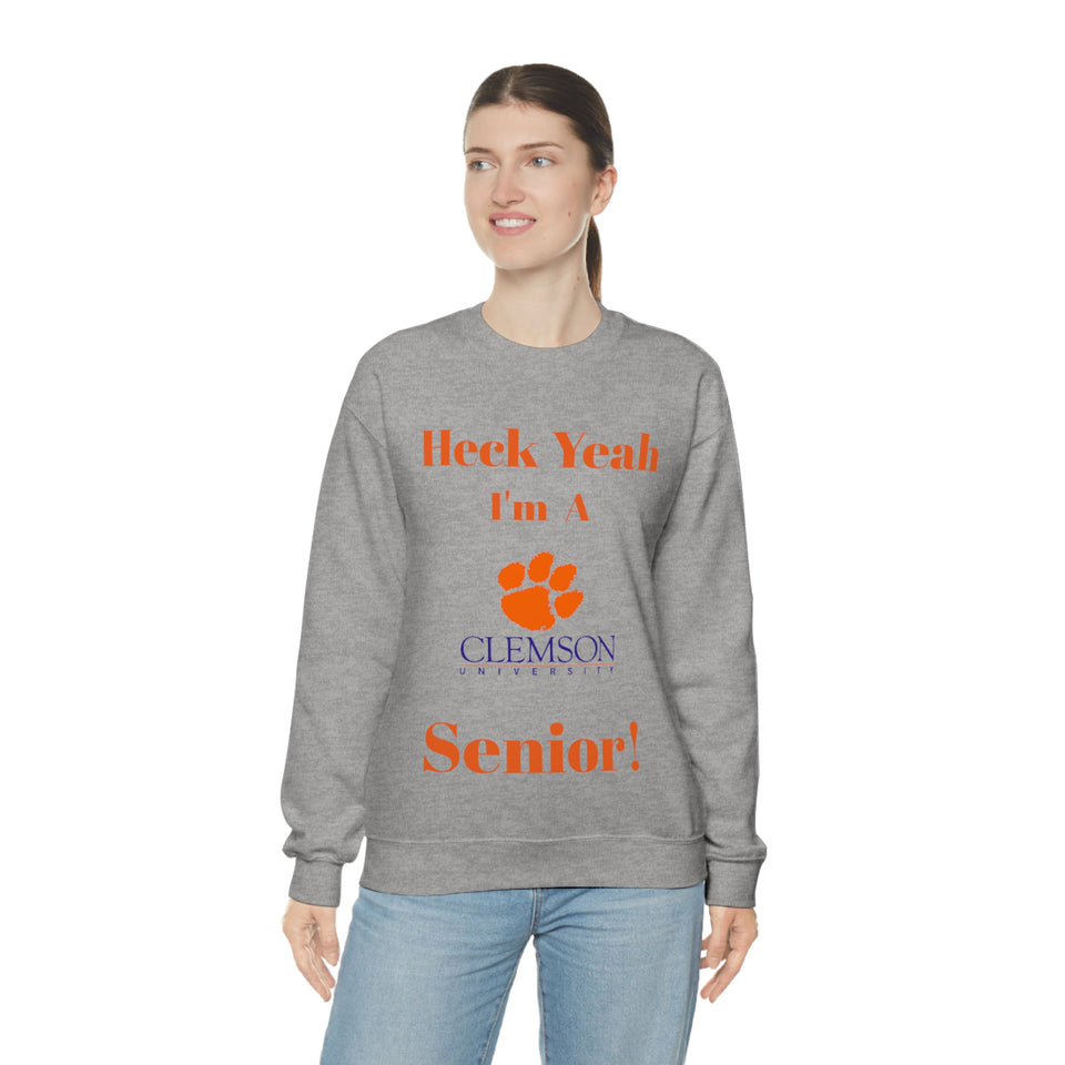 Heck Yeah I'm A Clemson Senior Unisex Heavy Blend™ Crewneck Sweatshirt