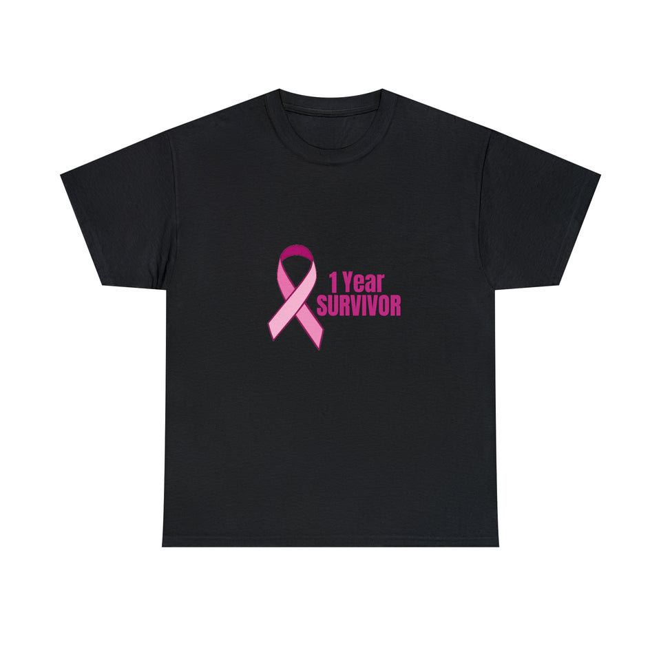 1 Year Survivor Unisex Heavy Cotton Tee