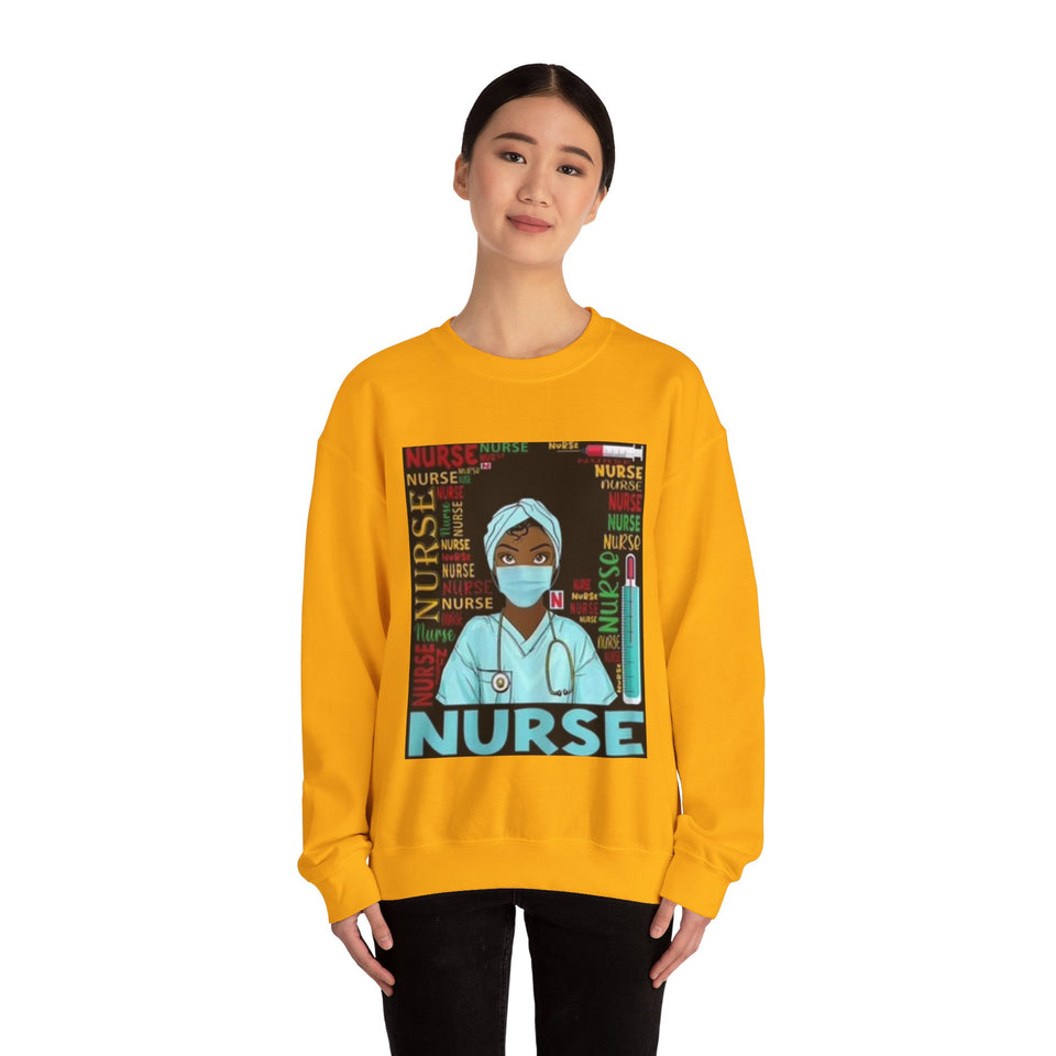 Black Nurse Crewneck Sweatshirt