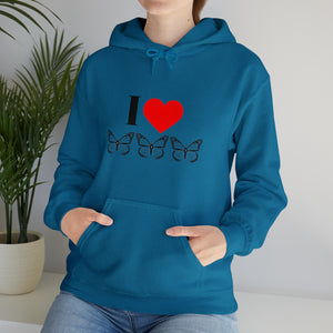 I Love Butterflies Unisex Heavy Blend™ Hooded Sweatshirt