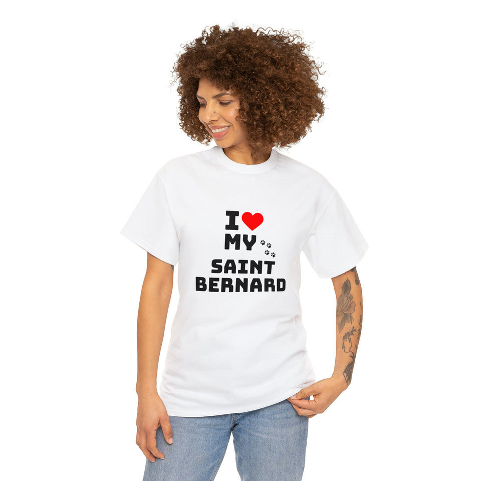 I Love My Saint Bernard Unisex Heavy Cotton Tee