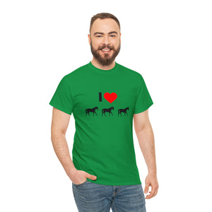 I Love Horses Unisex Heavy Cotton Tee