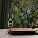 Travel With Glitter Rectangle Photo Keyring