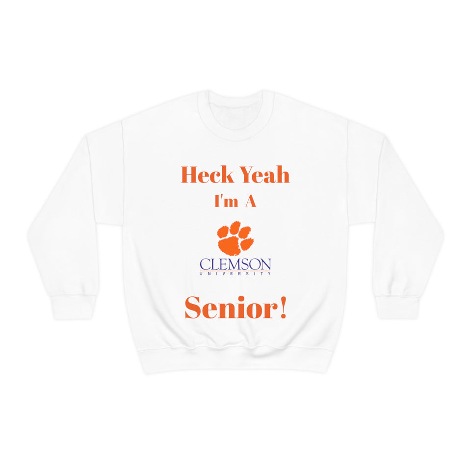 Heck Yeah I'm A Clemson Senior Unisex Heavy Blend™ Crewneck Sweatshirt