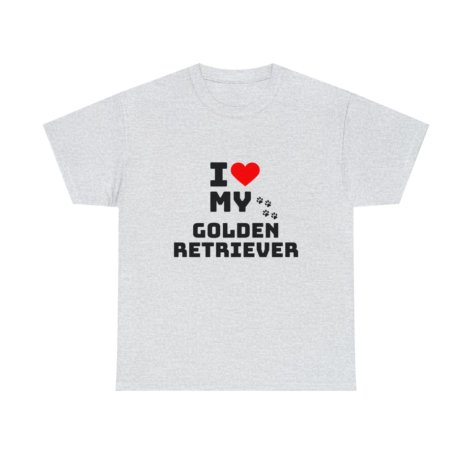 I Love My Golden Retriever Unisex Heavy Cotton Tee