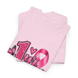 1 Yr Survivor Breast Cancer Awareness Unisex Heavy Cotton Tee