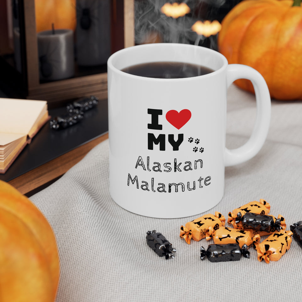 I Love My Alaskan Malamute Ceramic Mug 11oz