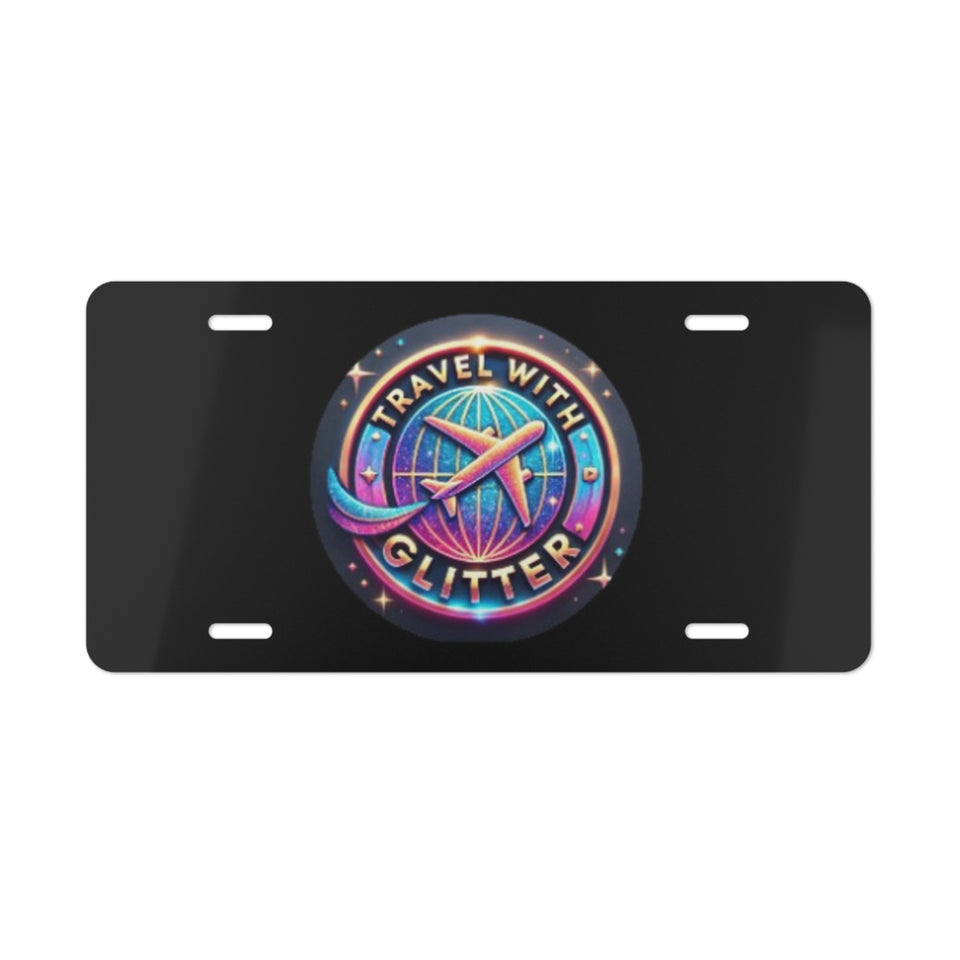 Travel With Glitter Vanity Plate