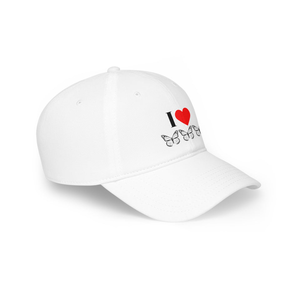 I Love Butterflies Low Profile Baseball Cap