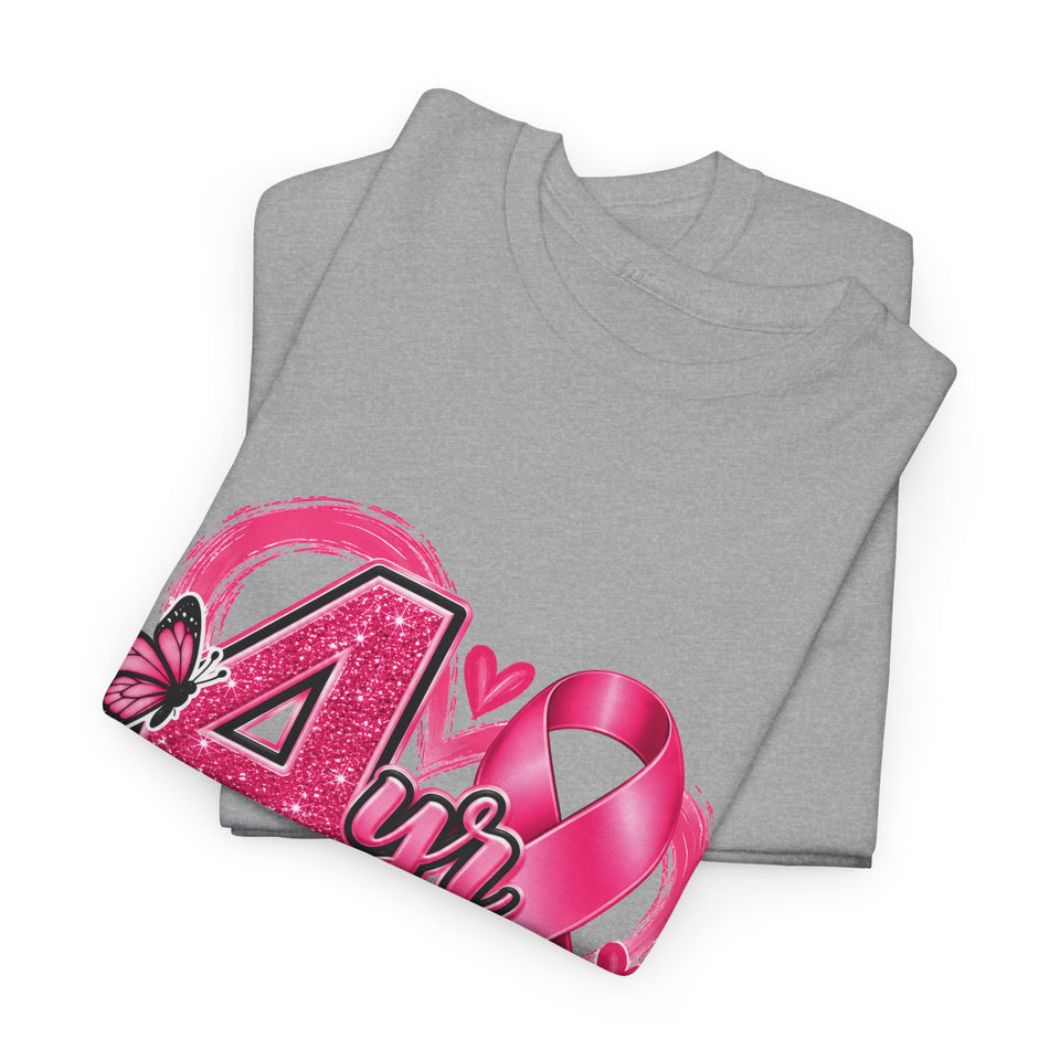 4 Yr Survivor Breast Cancer Awareness Unisex Heavy Cotton Tee