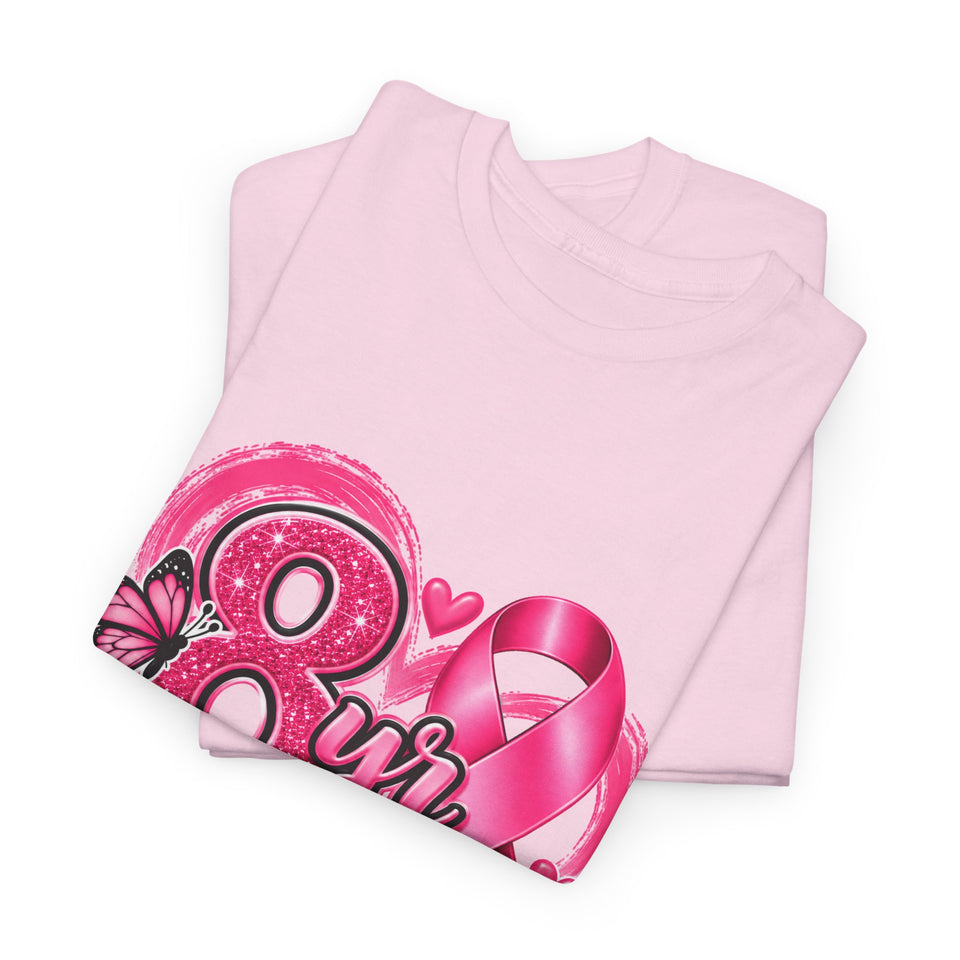 8 Yr Survivor Breast Cancer Awareness Unisex Heavy Cotton Tee