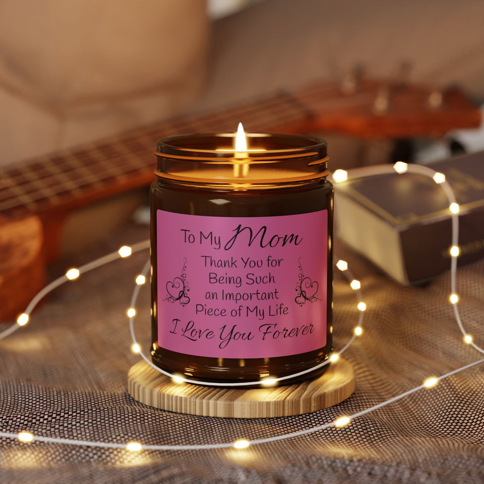 To My Mom Scented Soy Candle (Multi-Size, Amber Jar)