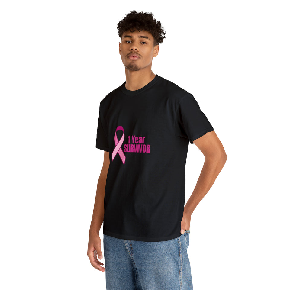1 Year Survivor Unisex Heavy Cotton Tee