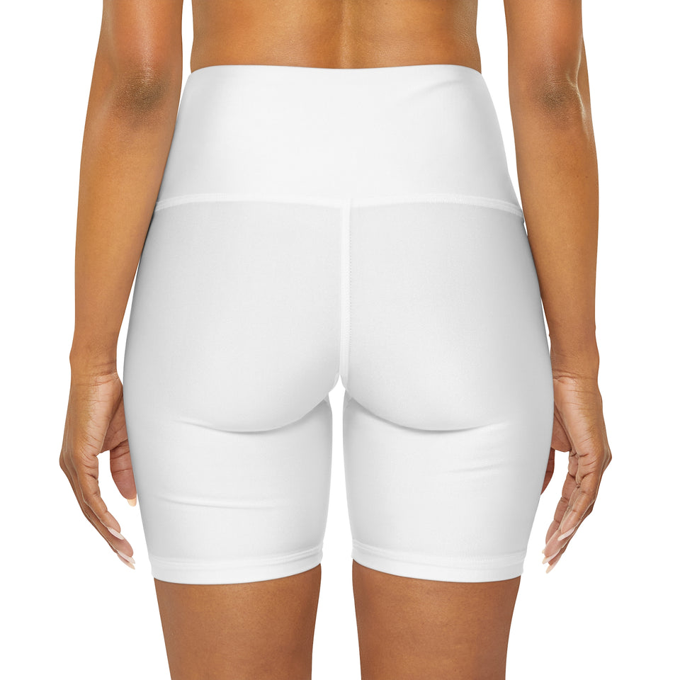 The Lotus Spot High Waisted Yoga Shorts (AOP)