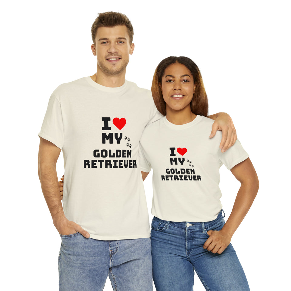 I Love My Golden Retriever Unisex Heavy Cotton Tee