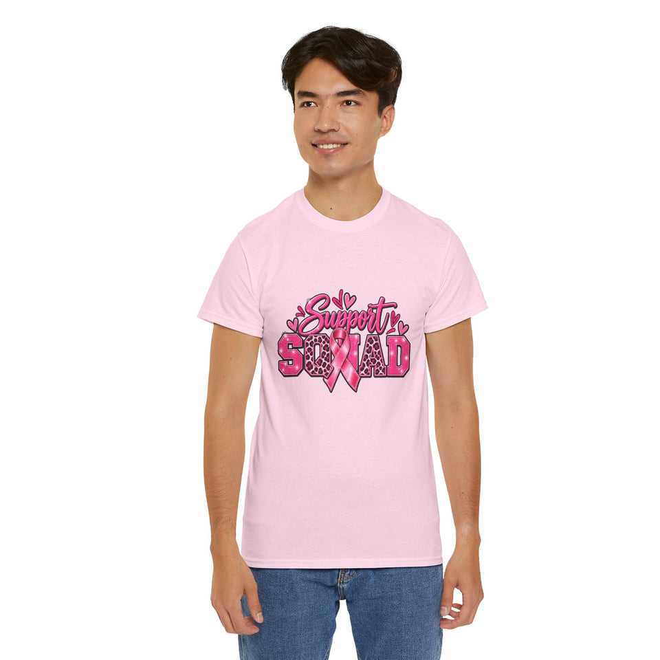 Support Squad Breast Cancer Awareness Unisex Heavy Cotton Tee