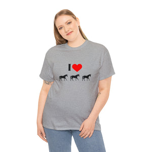 I Love Horses Unisex Heavy Cotton Tee