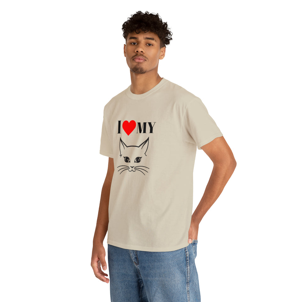I Love My Cat Unisex Heavy Cotton Tee