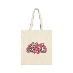 Support Squad Breast Cancer Awareness Cotton Canvas Tote Bag