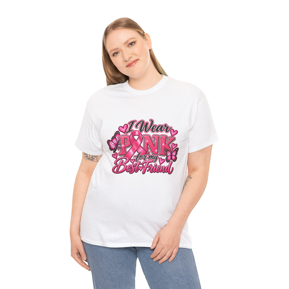 Breast Cancer Awareness Best Friend Unisex Heavy Cotton Tee