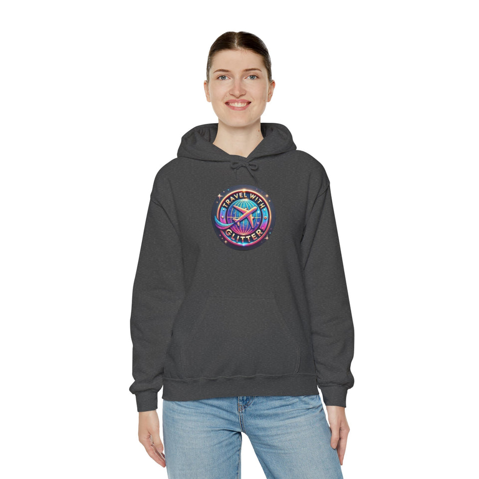 Travel With Glitter Unisex Heavy Blend™ Hooded Sweatshirt