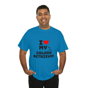 I Love My Golden Retriever Unisex Heavy Cotton Tee