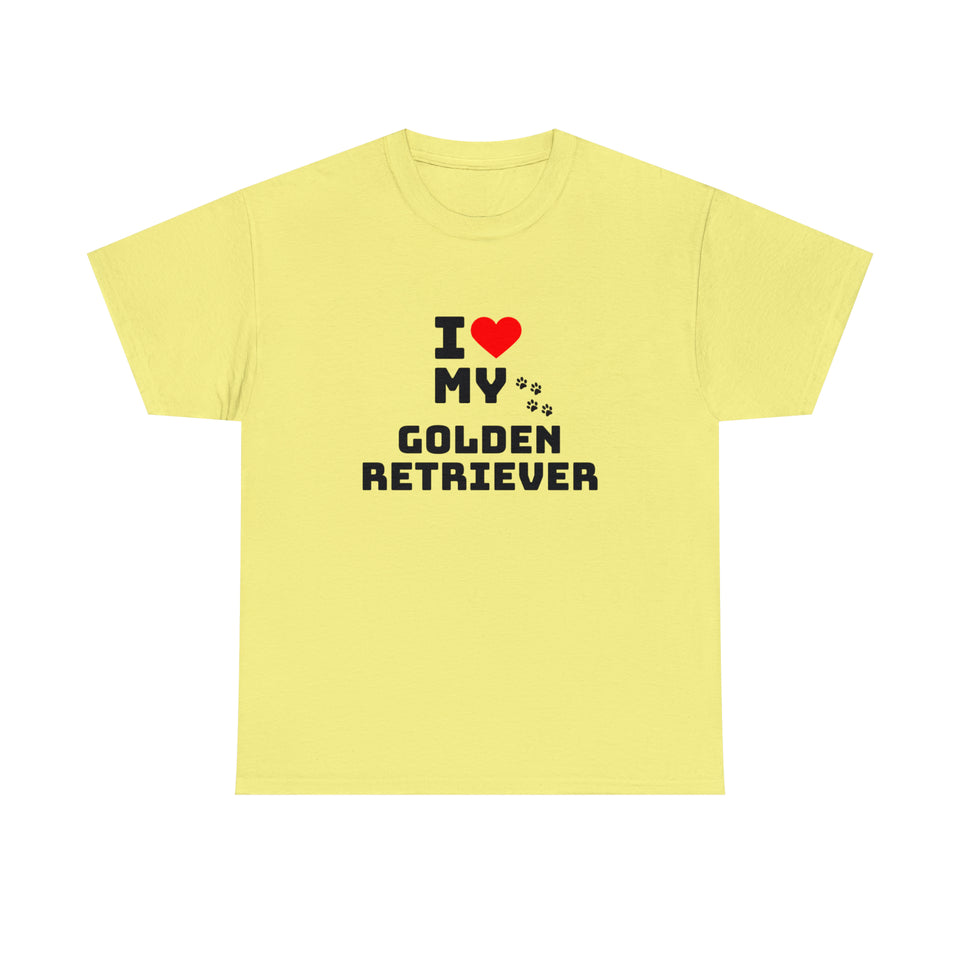 I Love My Golden Retriever Unisex Heavy Cotton Tee